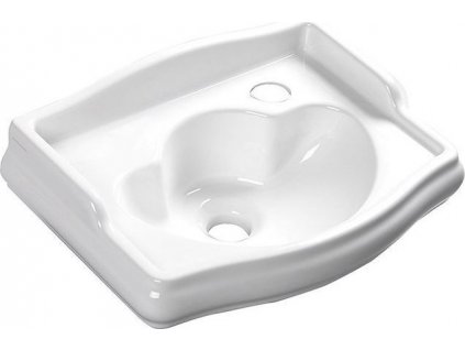 KERASAN KERAMICKÉ UMÝVÁTKO RETRO  41X30 CM S OTVOREM PRO BATERII VPRAVO | BÍLÉ