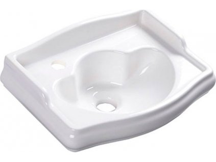 KERASAN KERAMICKÉ UMÝVÁTKO RETRO  41X30 CM S OTVOREM PRO BATERII VLEVO | BÍLÉ