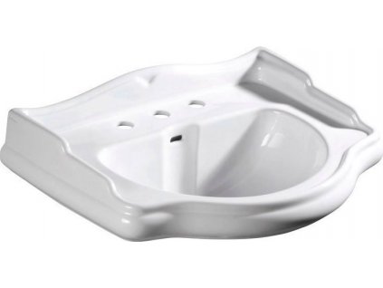 KERASAN KERAMICKÉ UMYVADLO RETRO  73X54 CM - 3 OTVORY PRO BATERII | BÍLÉ