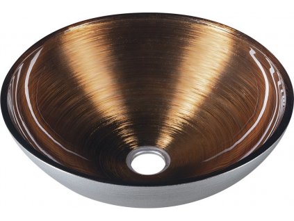 SAPHO SKLENĚNÉ UMYVADLO NA DESKU MURANO WENGE PRŮMĚR 40 CM | HNĚDÉ