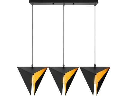 TOOLIGHT TROJÚHELNÍKOVÁ ZÁVĚSNÁ LAMPA TRIANGLE SET | ČERNOZLATÁ