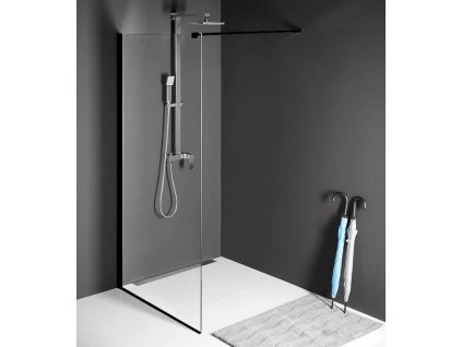 POLYSAN PEVNÁ JEDNODÍLNÁ ZÁSTĚNA K INSTALACI NA ZEĎ MODULAR SHOWER  100 CM | TRANSPARENTNÍ SKLO