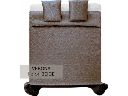 TUTUMI SATÉNOVÝ PŘEHOZ S POLŠTÁŘOVÝM POVLAKEM VERONA | BÉŽOVÝ