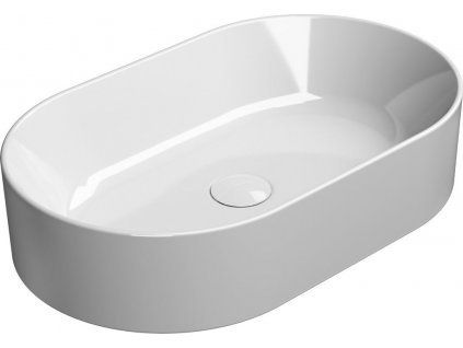 GSI OVÁLNÉ KERAMICKÉ UMYVADLO NA DESKU KUBE X  60X37 CM | BÍLÉ