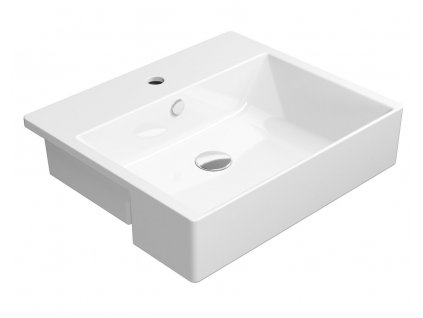 GSI KERAMICKÉ UMYVADLO POLOZÁPUSTNÉ KUBE X  55X47 CM | BÍLÉ
