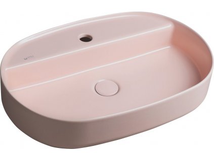 ISVEA KERAMICKÉ UMYVADLO NA DESKU INFINITY OVAL 60X40 CM | SVĚTLE RŮŽOVÉ