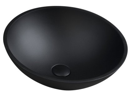 SAPHO SKLENĚNÉ UMYVADLO NA DESKU TELICA - Ø 42 CM |ČERNÉ MATNÉ