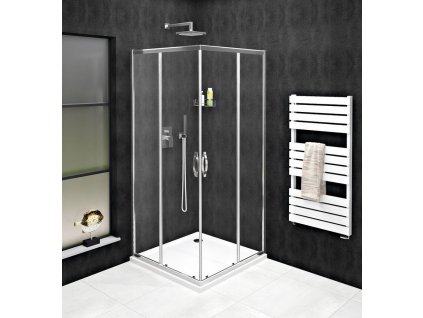 GELCO SPRCHOVÝ KOUT ČTVERCOVÝ S ROHOVÝM VSTUPEM 100X100 CM SIGMA SIMPLY | ČIRÉ SKLO