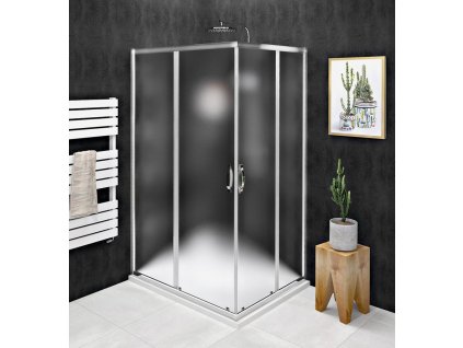 GELCO SPRCHOVÝ KOUT OBDÉLNÍKOVÝ S ROHOVÝM VSTUPEM L/P VARIANTA 100X80 CM SIGMA SIMPLY | MLÉČNÉ SKLO