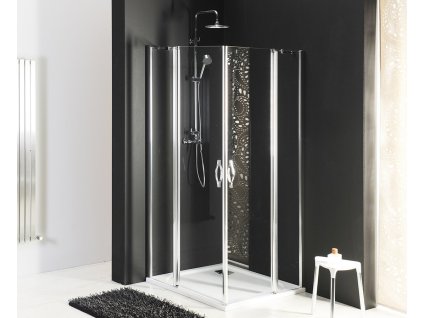 GELCO SPRCHOVÝ KOUT ČTVERCOVÝ S ROHOVÝM VSTUPEM L/P VARIANTA 110X110 CM ONE | ČIRÉ SKLO