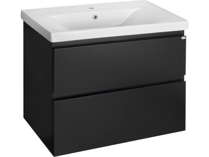 AQUALINE KOUPELNOVÁ SKŘÍŇKA POD UMYVADLO ALTAIR 77,5X60X45 CM | ČERNÁ MATNÁ