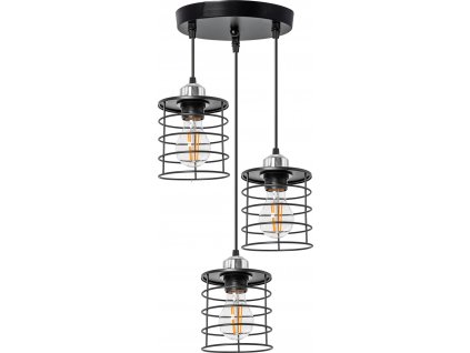 TOOLIGHT KOVOVÉ ZÁVĚSNÉ SVÍTIDLO LOFT AMELI SET 3 | ČERNÉ