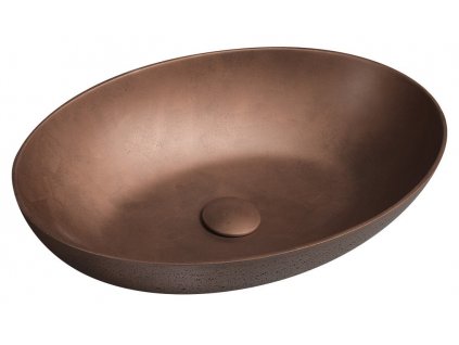 SAPHO BETONOVÉ UMYVADLO NA DESKU FORMIGO 60X40 CM | MĚDĚNÉ