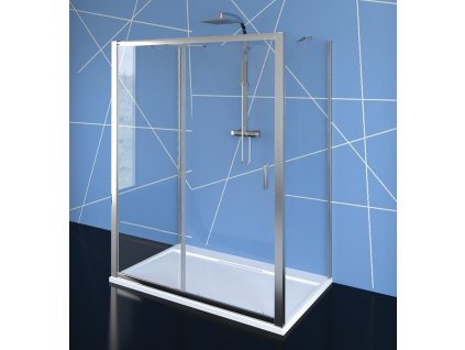 POLYSAN SPRCHOVÝ KOUT TŘÍSTĚNNÝ S POSUVNÝMI DVEŘMI L/P VARIANTA 150X70 CM EASY LINE | ČIRÉ SKLO