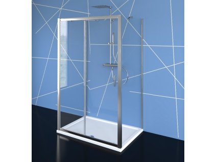 POLYSAN SPRCHOVÝ KOUT TŘÍSTĚNNÝ S POSUVNÝMI DVEŘMI L/P VARIANTA 110X90 CM EASY LINE | ČIRÉ SKLO