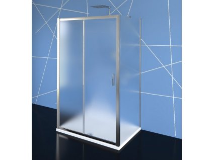 POLYSAN SPRCHOVÝ KOUT TŘÍSTĚNNÝ S POSUVNÝMI DVEŘMI L/P VARIANTA 110X80 CM EASY LINE | MLÉČNÉ SKLO