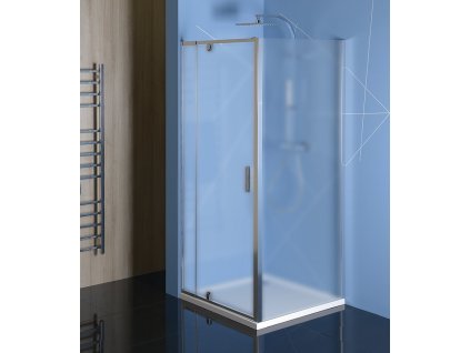 POLYSAN SPRCHOVÝ KOUT OBDÉLNÍK/ČTVEREC S PIVOTOVÝMI DVEŘMI L/P VARIANTA 90-100X100 CM EASY LINE | MLÉČNÉ SKLO
