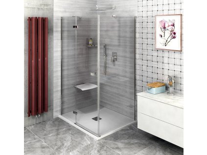 POLYSAN SPRCHOVÝ KOUT ČTVERCOVÝ S LEVÝM OTEVÍRÁNÍM 80X80 CM FORTIS LINE | ČIRÉ SKLO