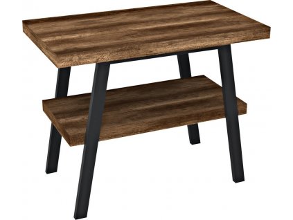SAPHO STOLEK POD UMYVADLO TWIGA 90X72X50 CM | ČERNÁ KONSTRUKCE, DESKA DUB TMAVÝ