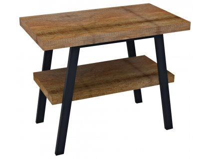 SAPHO STOLEK POD UMYVADLO TWIGA 90X72X50 CM | ČERNÁ KONSTRUKCE, DESKA OLD WOOD