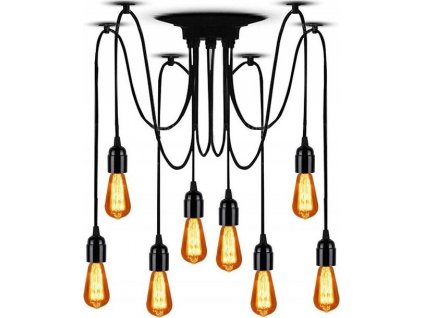TOOLIGHT MODERNÍ ZÁVĚSNÉ SVÍTIDLO SPIDER 8 | ČERNÉ
