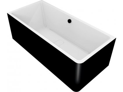 POLYSAN ROHOVÁ VANA MONOLITH - LEVÁ 165X75X63 CM | BÍLO-ČERNÁ