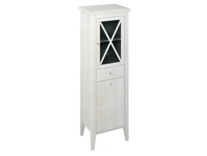 SAPHO VYSOKÁ KOUPELNOVÁ SKŘÍŇKA CROSS S PRÁDELNÍM KOŠEM - PRAVÁ  49X170X39 CM | BÍLÁ