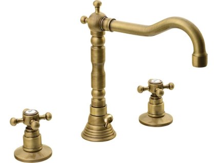 SAPHO OTOČNÁ TŘÍPRVKOVÁ UMYVADLOVÁ BATERIE ANTEA S DLOUHOU VÝPUSTÍ, 175 MM | MATNÁ ZLATÁ