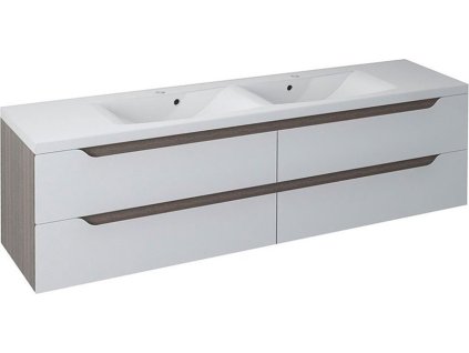 SAPHO KOUPELNOVÁ SKŘÍŇKA POD UMYVADLO WAVE 179,7X50X47,8 CM | BÍLÁ/DUB WENGE