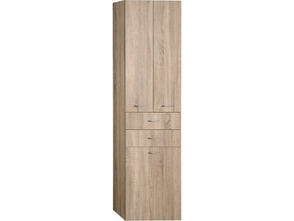AQUALINE VYSOKÁ KOUPELNOVÁ SKŘÍŇKA ZOJA S PRÁDELNÍM KOŠEM 50X184X29 CM | DUB PLATIN