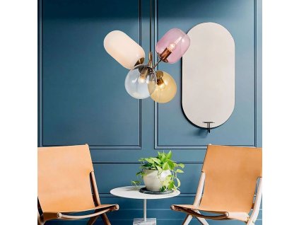 TOOLIGHT MODERNÍ ZÁVĚSNÁ LAMPA COLOUR | VÍCEBAREVNÁ SE ZLATOU KONSTRUKCÍ