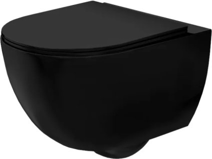 REA ZÁVĚSNÁ WC MÍSA CARLO MINI RIMLESS FLAT | MATNÁ ČERNÁ