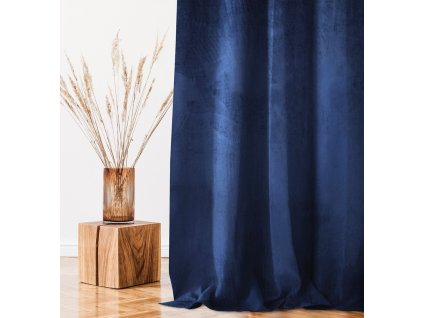 AMELIAHOME ZÁVĚS VELVET S PÁSKOU | INDIGOVÝ