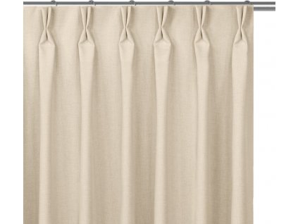 HOMEDE DEKORAČNÍ ZÁVĚS S FLEX PÁSKOU (7,5 CM) A DVOJITOU ZÁLOŽKOU CARMENA | KRÉMOVÝ (Rozměry 150x175 cm)