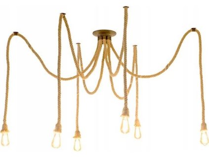 TOOLIGHT ZÁVĚSNÝ LUSTR SPIDER ROPE 6 | PŘÍRODNÍ