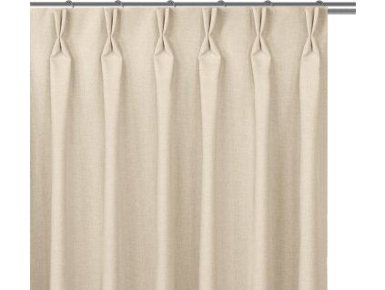 HOMEDE DEKORAČNÍ ZÁVĚS S FLEX PÁSKOU (9,5 CM) A DVOJITOU ZÁLOŽKOU CARMENA | KRÉMOVÝ (Rozměry 150x175 cm)