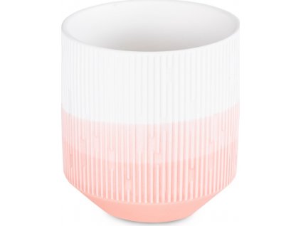 AMELIAHOME KERAMICKÝ OBAL NA KVĚTINÁČ FINO | BÍLO-RŮŽOVÝ