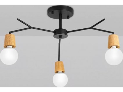 TOOLIGHT STROPNÍ SVÍTIDLO APP693-3C | ČERNÉ/DŘEVO