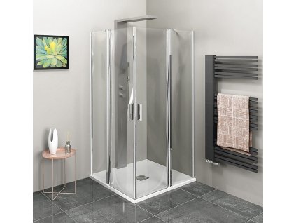 POLYSAN ČTVERCOVÝ SPRCHOVÝ KOUT ZOOM LINE 90X90 CM | STŘÍBRNÉ PROFILY, ČIRÉ SKLO
