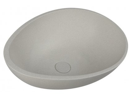 SAPHO BETONOVÉ UMYVADLO NA DESKU PUNC 53X39 CM | BÍLÝ PÍSKOVEC