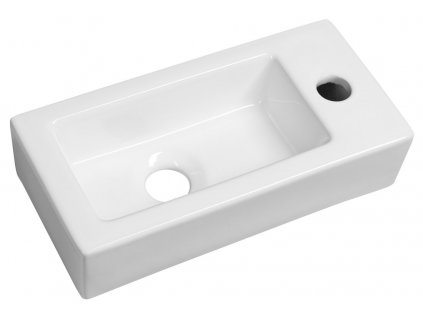 SAPHO KERAMICKÉ UMÝVÁTKO ZOE 37X18 CM - PRAVÉ | BÍLÉ