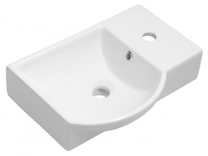 SAPHO ROHOVÉ ASYMETRICKÉ UMÝVÁTKO LITOS 45X32 CM - PRAVÉ | BÍLÉ