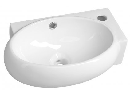 SAPHO ROHOVÉ KERAMICKÉ UMÝVÁTKO RIBERA 43X28,5 CM - PRAVÉ | BÍLÉ