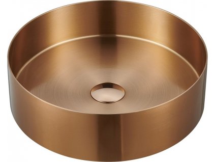 SAPHO NEREZOVÉ UMYVADLO NA DESKU AURUM, PRŮMĚR 38 CM | MĚDĚNÉ