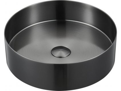 SAPHO NEREZOVÉ UMYVADLO NA DESKU AURUM, PRŮMĚR 38 CM | ČERNÉ