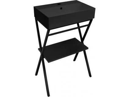 SAPHO PODSTAVEC S UMYVADLEM FERRO 60X88X42 CM | ČERNÝ