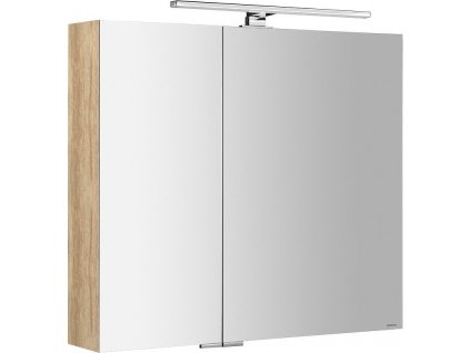 SAPHO ZRCADLOVÁ SKŘÍŇKA MIRRÓ S LED OSVĚTLENÍM 80X70X16 CM | DUB ALABAMA