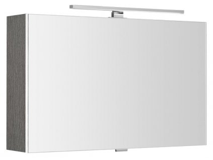 SAPHO ZRCADLOVÁ SKŘÍŇKA CLOE S VÝKLOPNÝMI DVÍŘKY A LED OSVĚTLENÍM 80X50X18 CM | DUB STŘÍBRNÝ