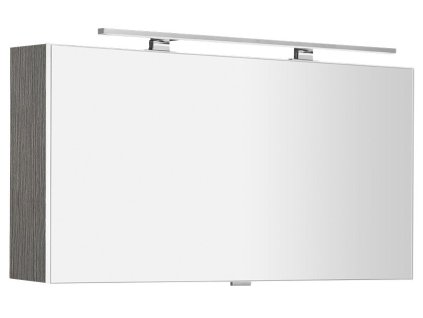 SAPHO ZRCADLOVÁ SKŘÍŇKA CLOE S VÝKLOPNÝMI DVÍŘKY A LED OSVĚTLENÍM 100X50X18 CM | DUB STŘÍBRNÝ