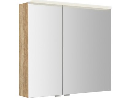 SAPHO ZRCADLOVÁ SKŘÍŇKA LINEX S LED OSVĚTLENÍM 80X70X15 CM | DUB ALABAMA